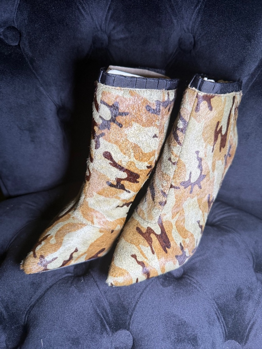 Betsey Johnson Camo Booties (Heels)